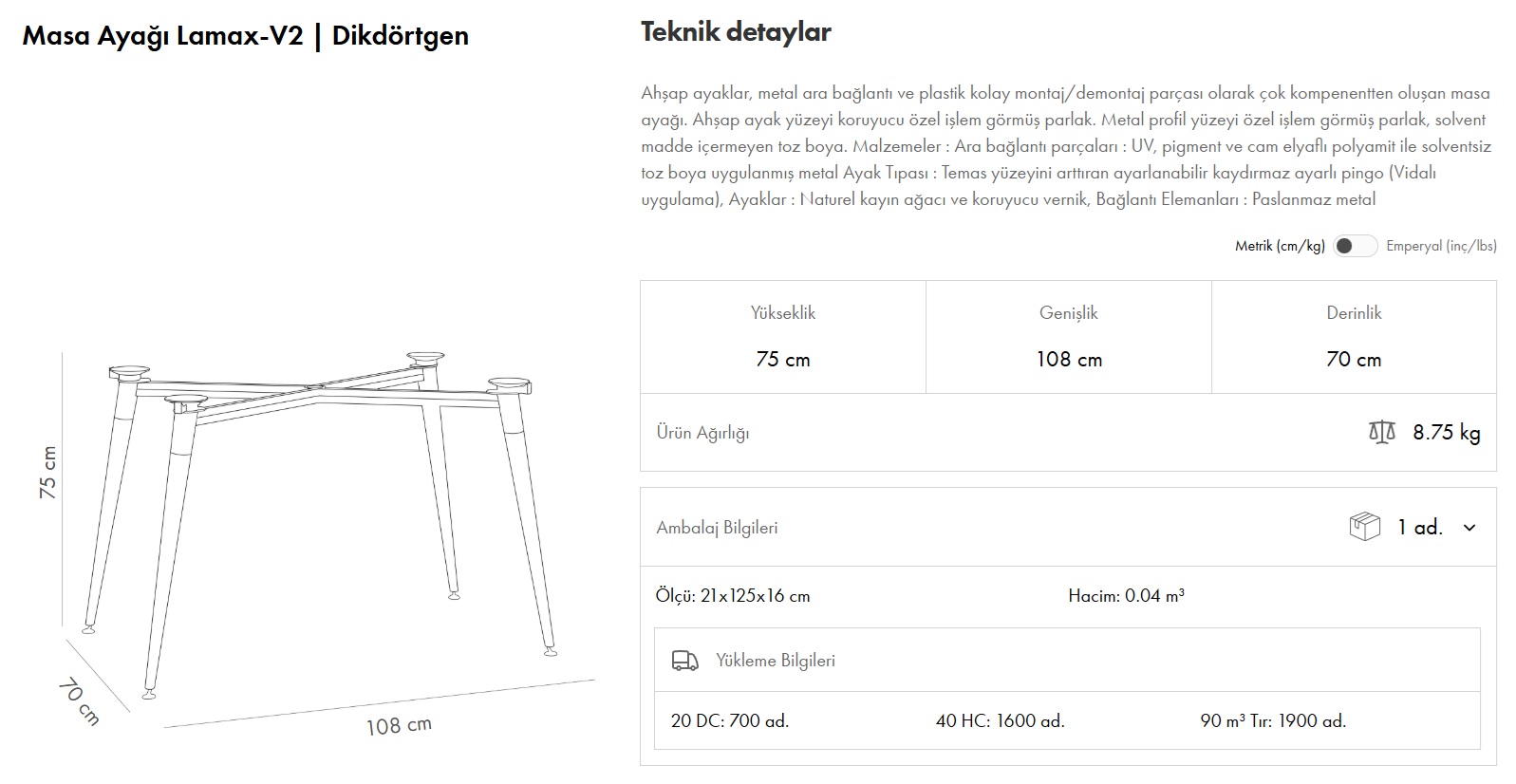 Lamax-V2 Ayak | Dikdörtgen